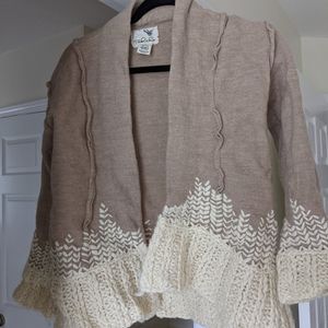 Tan and cream Tabitha Cardigan